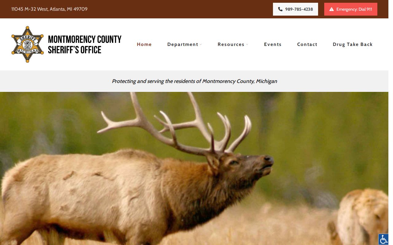 Montmorency County Sheriff source for local custody and release records