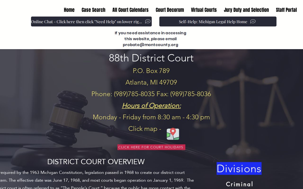 Montmorency court source for an Alpena County Correctional Facility release record