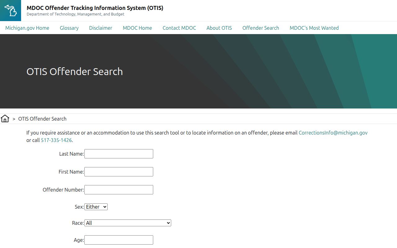 Montmorency County released inmate search in Michigan OTIS