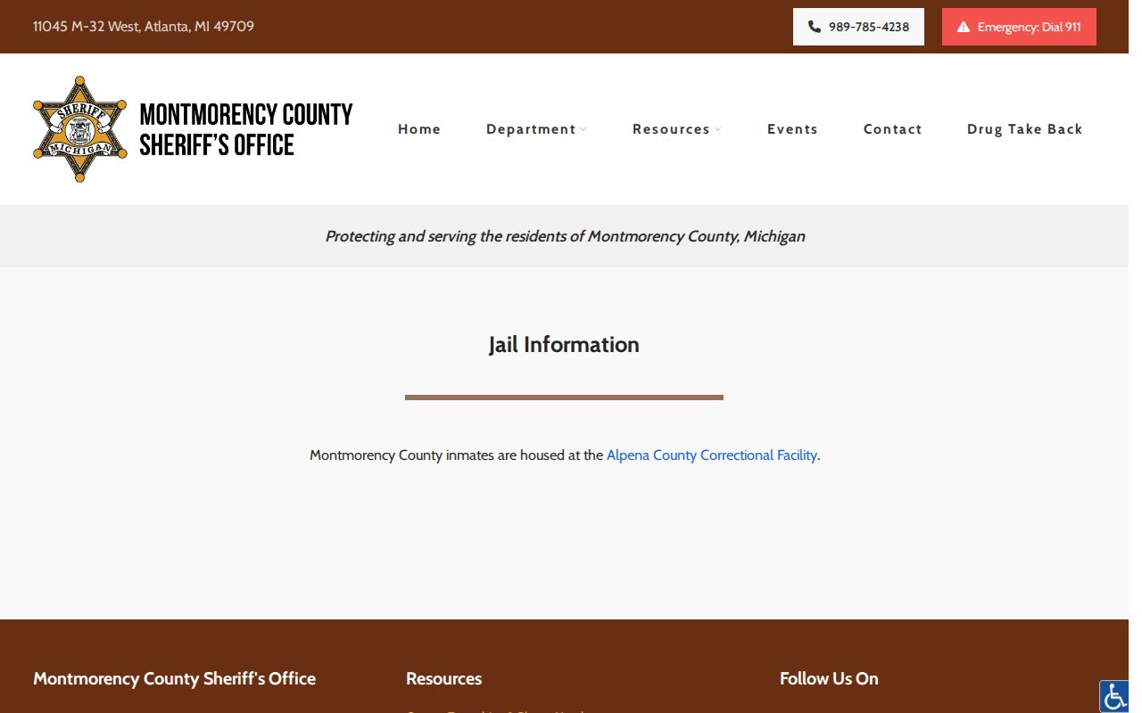 Montmorency County released inmates housed at Alpena County Correctional Facility