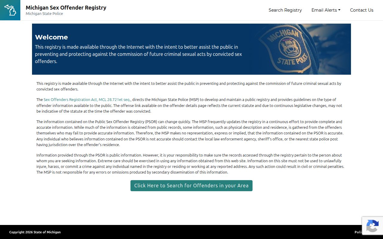 Official Michigan registry search for Montmorency County photo records